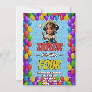 Convites Princesa Fairytale Royal Bonito Birthday Invite
