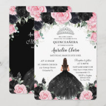 Princesa Floral Rosa Negra - Prata Silver Quinceañ