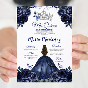 Convites Princesa Floral Silver Mis Quince