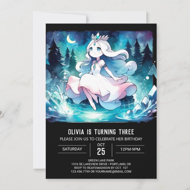 Convites Princesa Imprimível Divertida Aniversário (Frente)