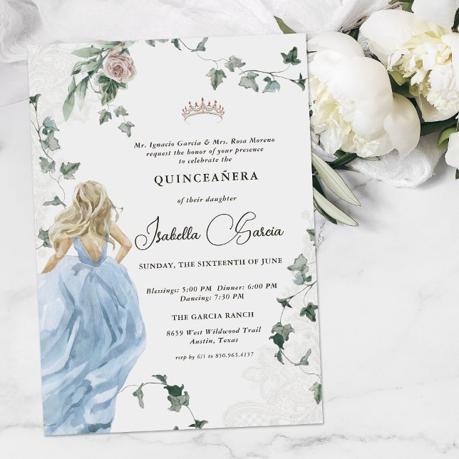 Convites Princesa Leiteira Elegante | Quinceañera 15 (Criador carregado)
