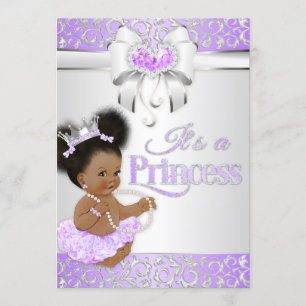 Convites Princesa Lilac e Diamante Prateado Afro-Americana