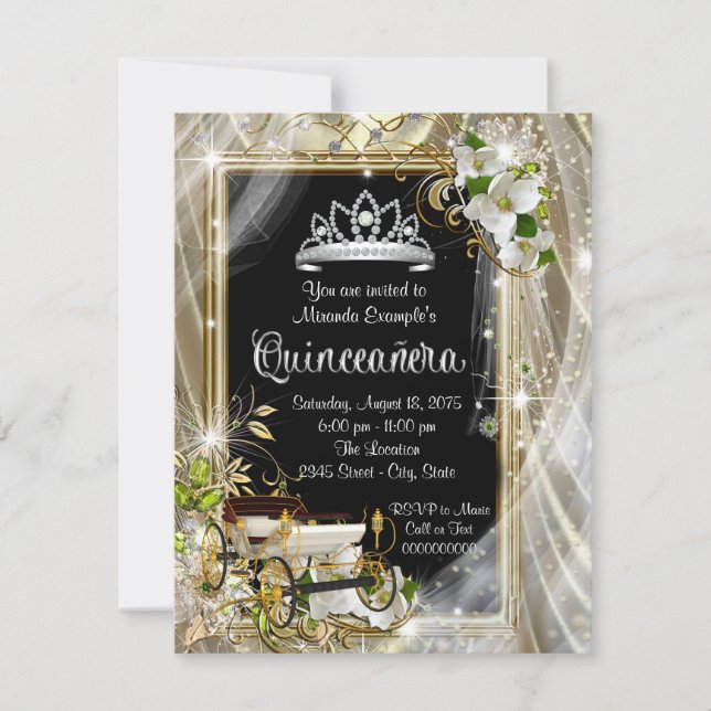 Convites Princesa Mágica Quinceañera (Frente)
