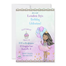 Princesa Negra Americana Menina de Aniversário Lav