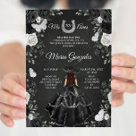 Convites Princesa Negra e Branca Quinceanera Aniversário<br><div class="desc">Princesa Negra e Branca Quinceanera Aniversário</div>
