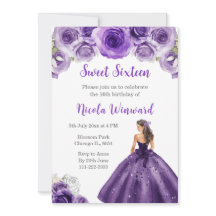 Princesa no Vestido Roxo Escuro Doce Dezesseis