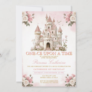 Convites Princesa ONE-CE Era uma vez 1º aniversário Castelo