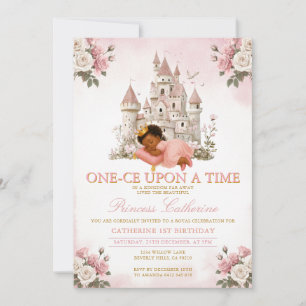 Convites Princesa ONE-CE Era uma vez 1º aniversário Castelo