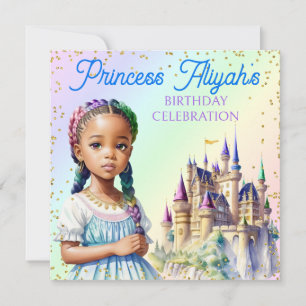 Convites Princesa Pastel Mágico Castelo Fantasia Arco-íris