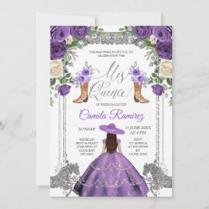 Convites Princesa Prata Roxa 15 Doce Espanhola
