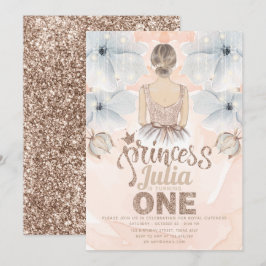 Convites Princesa - Primeira Festa de aniversário - Leitura