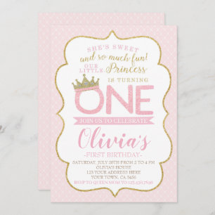 Convites Princesa Primeiro Aniversário