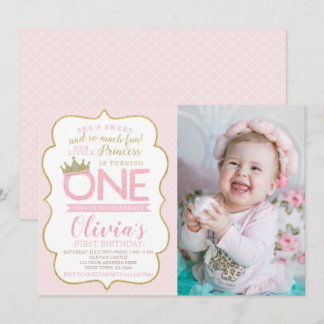 Convites Princesa Primeiro Aniversário