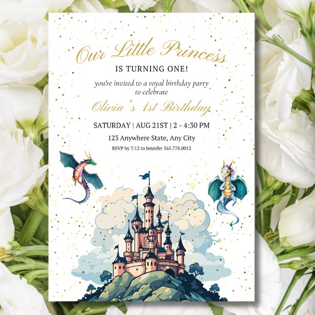 Convites Princesa primeiro aniversario, Festa Princesa (Criador carregado)