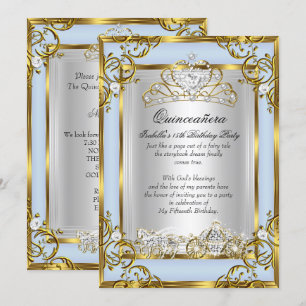 Convites Princesa Quinceanera 15 Birthday Blue