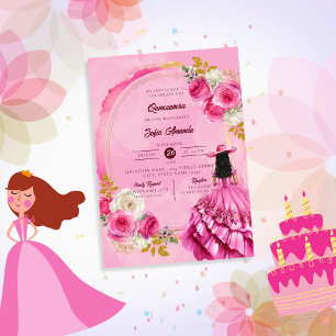 Convites Princesa Real Pequena Festa de 15 Anos
