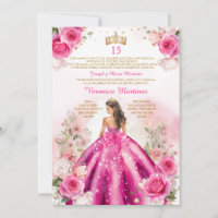 Princesa Rosa Fresca Espanhola 15 Años Años Aniver