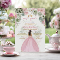Princesa Rosa Vestida Floral Sage Green Mis Quince
