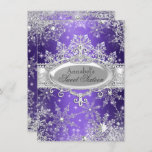 Convites Princesa Roxa Winter Wonderland Sweet 16 Invite<br><div class="desc">Roxo. Doce Dezesseis. Aniversário 16 anos. A princesa elegante tiara e os flocos de neve de joias. Por favor,  note: todas as imagens planas,  elas não têm joias reais!</div>