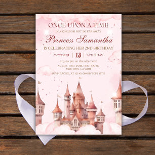 Convites Princesa segundo aniversário conto de fadas mágico