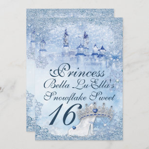 Convites Princesa Snowflake Sweet 16 Mis Quince