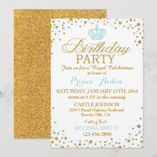 Convites Princesa Sparkle Blue e Dourado aniversário da Gl