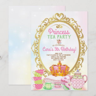 Convites Princesa Tea Party Festa de aniversário