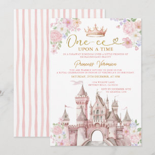 Convites Princesa UMA VEZ Um dia de Aniversário Coroa do Ca