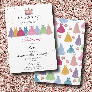 Convites Princesa Vestida Fairytala Vestir Garota Aniversár