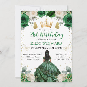 Convites Princesa Western de Aniversário de Vestido Verde
