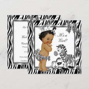Convites Princesa Zebra Menina Churrasco Étnico