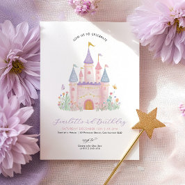 Convites Princess Birthday Elegant Castle Enchanted Girls