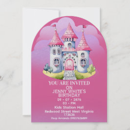 Convites Princess Themed Girl Birthday Invitation 