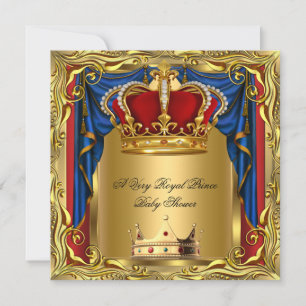 Convites Príncipe Azul Real Menino Chuvada de Bebê Regal Ve
