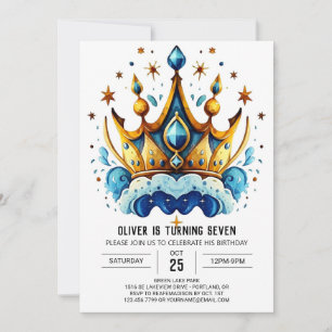 Convites Príncipe Diamond Birthday Crown