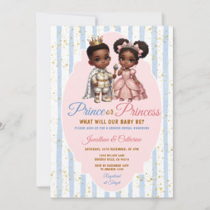 Convites Príncipe ou Princesa Afro Revelação de Gênero Dour