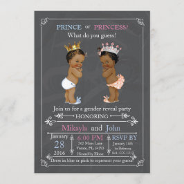 Convites Príncipe ou Princesa Gênero Revelam Afro-Americano