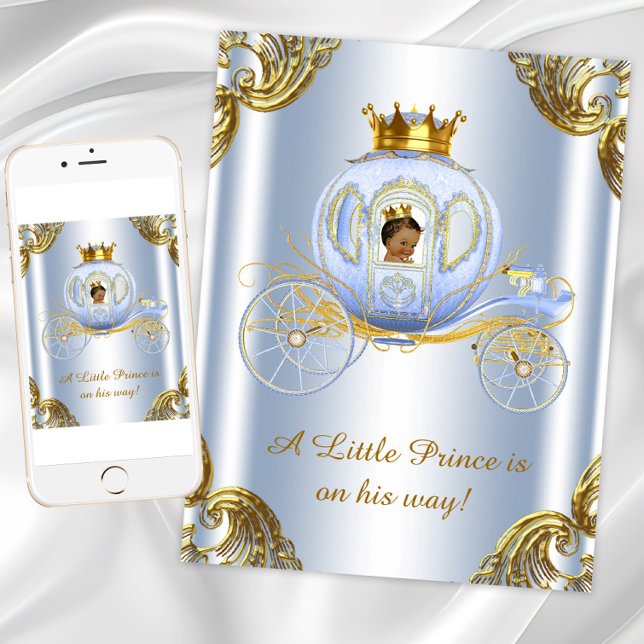 Convites Príncipe Real Carruagem Príncipe Chá de fraldas (Ethnic Prince Royal Baby Shower Invitation. Instant download and printed invitations available.)