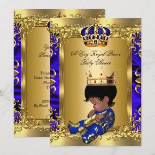 Convites Príncipe Royal Blue Boy Chá de fraldas Regal Doura