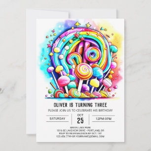 Convites Printable Birthday Pastel Candyland