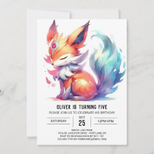 Convites Printable Happy Fox Birthday