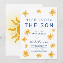 Convites Printable Here Comes The Son Baby Shower