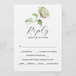 Convites Printable Hydrangea Wedding RSVP Cards