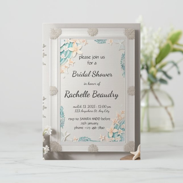 Convites Printable Invitation Template for Bridal shower (Em pé/Frente)