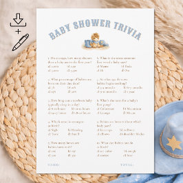 Convites Printable Little Cowboy Baby Shower Trivia Card
