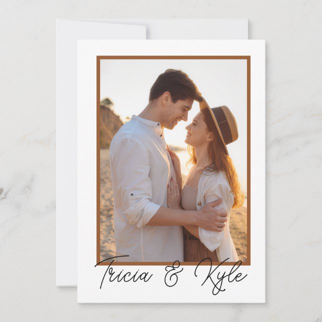 Convites Printable minimalist four-photo wedding (Frente)