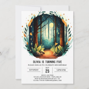 Convites Printable Pastel Forest Woodland Aniversário