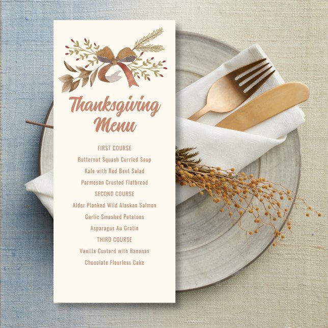 Convites Printable Thanksgiving Menu (Criador carregado)