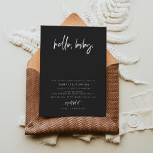 Convites PRIYA Black Contemporâneo Moderno Minimalista