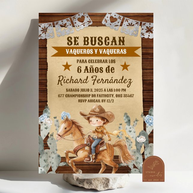 Convites Procura-se Aniversário de Cowboy Mexicano Wanted (Criador carregado)